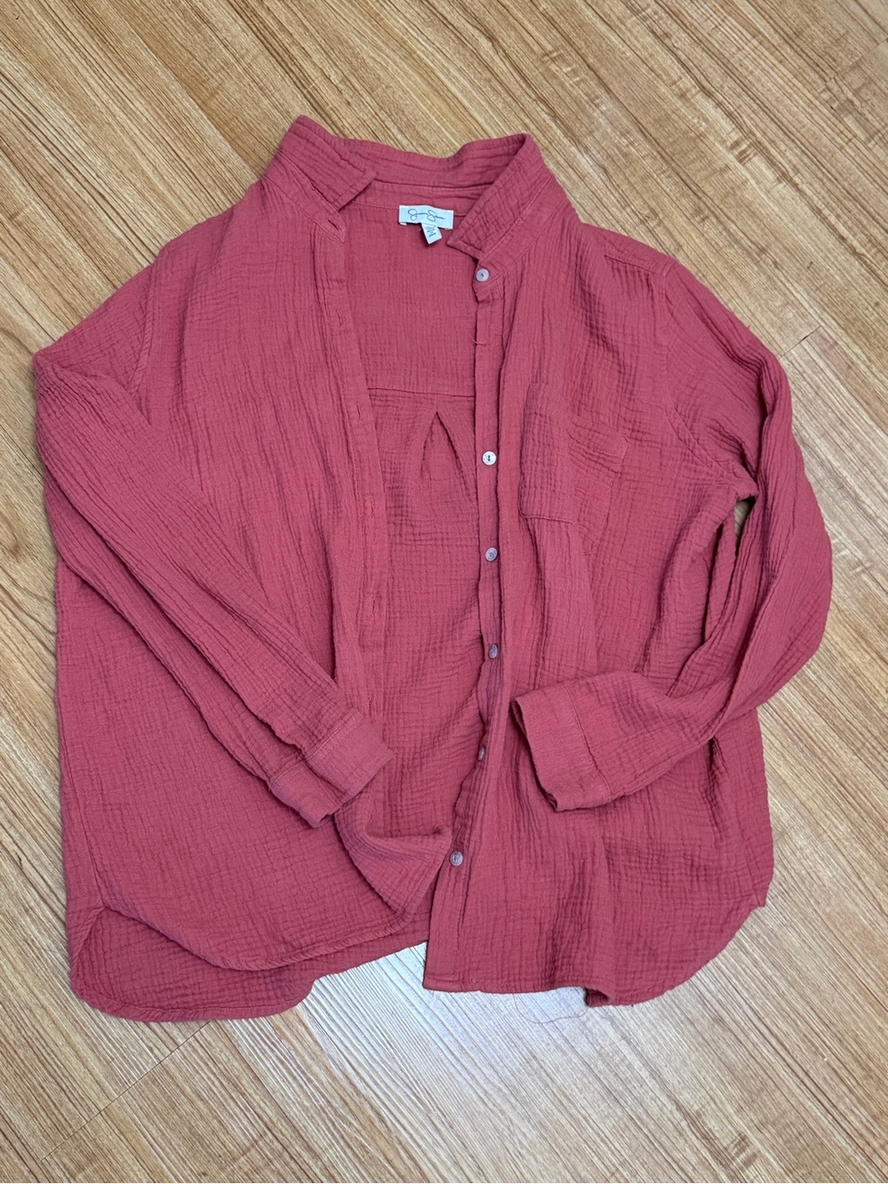 Jessica Simpson Women's Button-Down Shirt in Brick Red